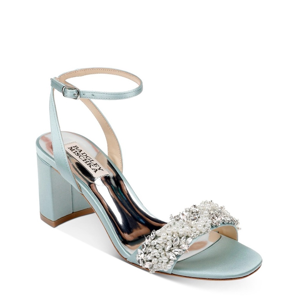 SOLD Badgley Mischka Light Blue Embellished Heels